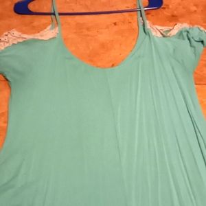 Aqua off the shoulder asymmetrical short dress